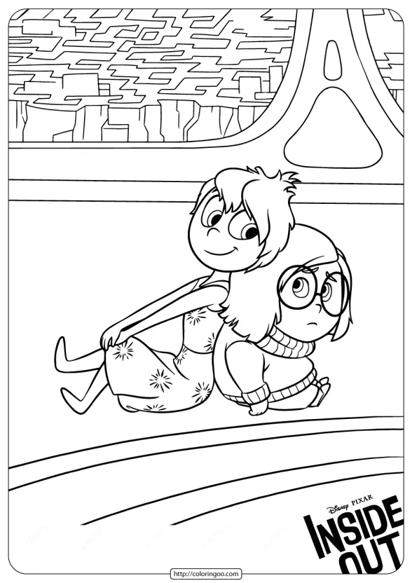 Disney Inside Out Sadness and Joy Coloring Pages 1 disney inside out sadness and joy coloring pages