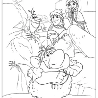 disney kristoff anna and trolls coloring pages