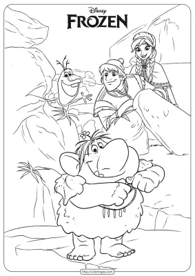 Disney Kristoff Anna and Trolls Coloring Pages