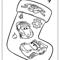 disney pixar cars christmas stocking coloring pages