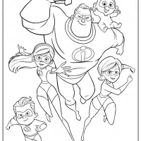 disney the incredibles family coloring pages