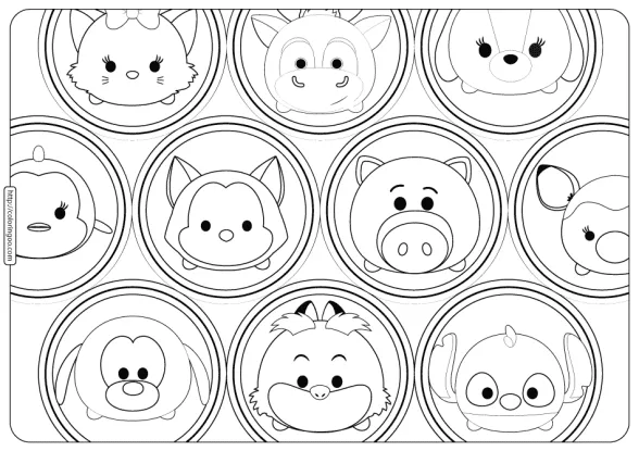 disney tsum tsum bubbles coloring pages e1582470163116