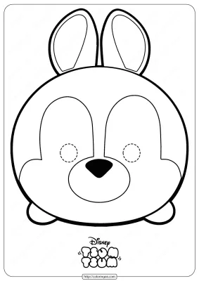 Disney Tsum Tsum Rabbit Mask Coloring Page