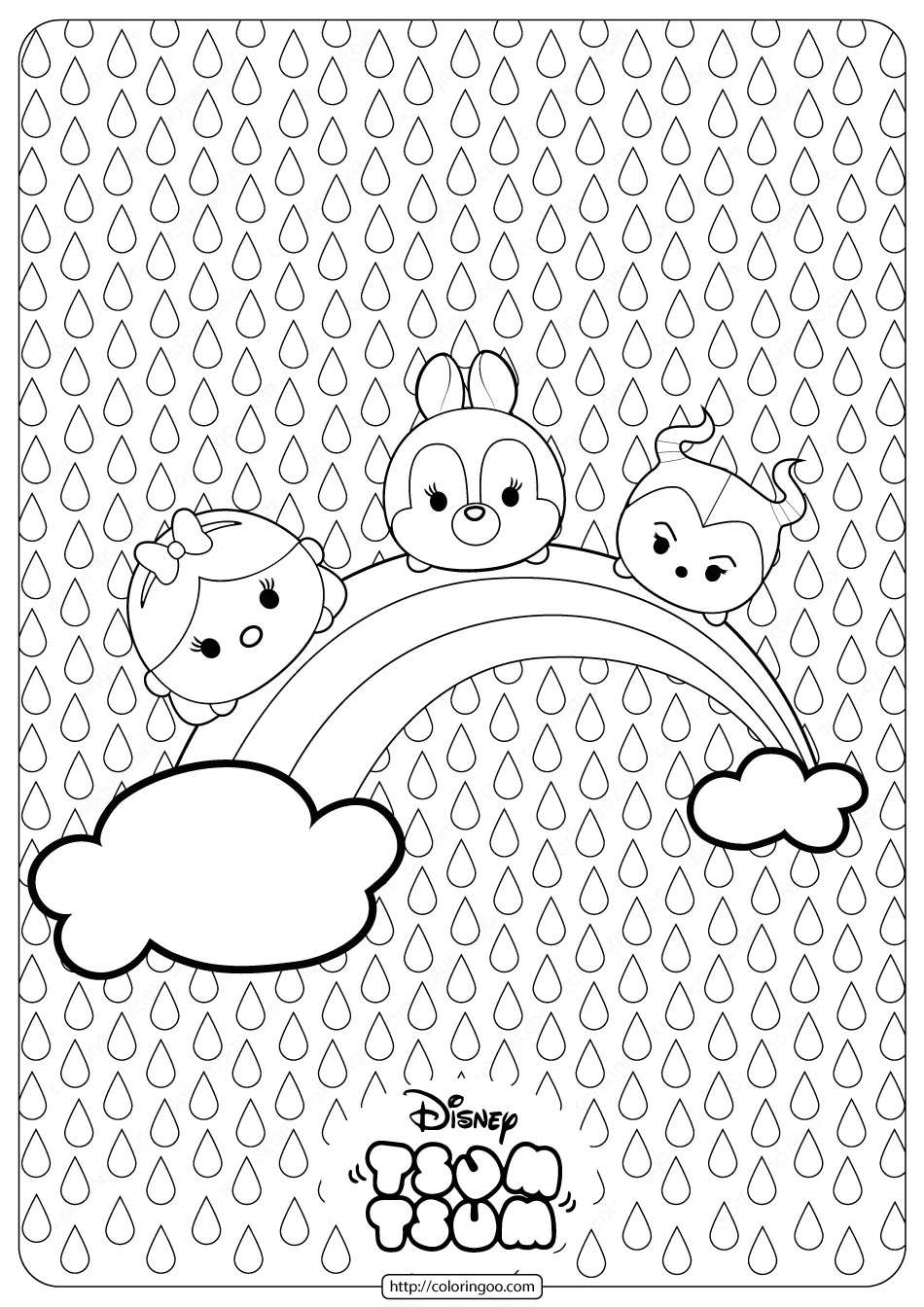 disney tsum tsum rainbow coloring pages