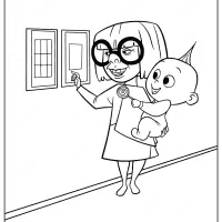edna mode and jack jack coloring pages