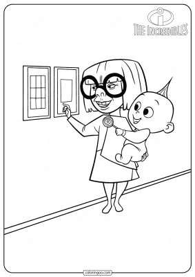 The Incredibles Edna Mode Jack Jack Coloring Pages