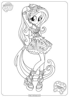 Printable Equestria Girls Fluttershy Coloring Pages