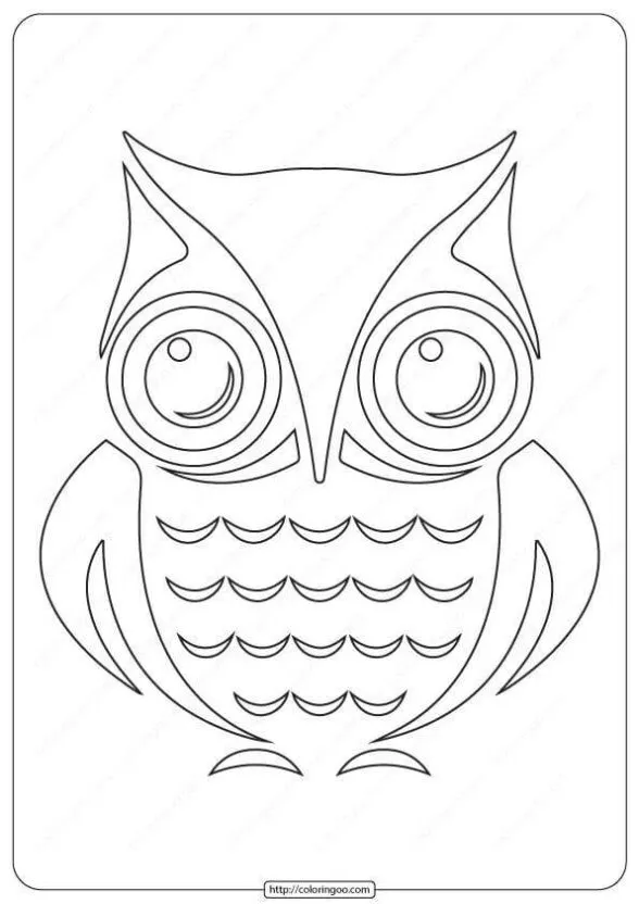 free printable owl coloring page outline
