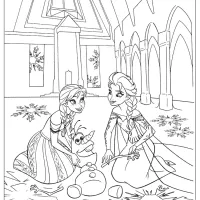 frozen anna elsa olaf coloring pages
