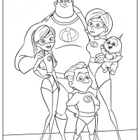 incredibles family portrait coloring pages
