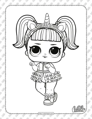 LOL Surprise Unicorn Coloring Page