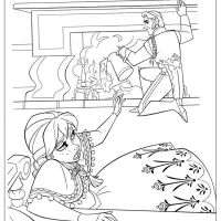 Printable Frozen Anna Hans Coloring Page