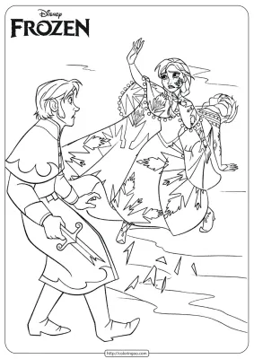 Printable Frozen Anna Hans Coloring Pages