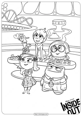 Printable Inside Out Emotions Coloring Pages