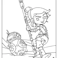 printable star wars rey and bb 8 coloring pages