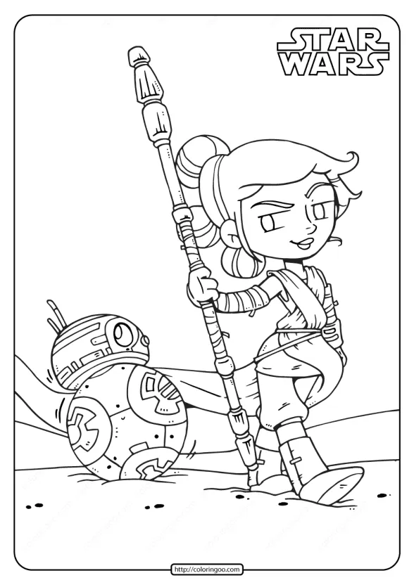 Printable Star Wars Rey and BB 8 Coloring Pages 1 printable star wars rey and bb 8 coloring pages