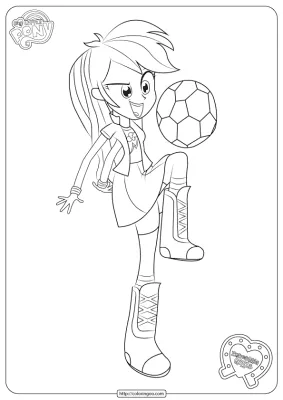 MLP Rainbow Dash Equestria Girls Coloring Pages
