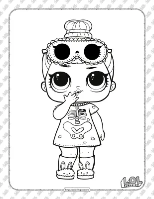 Sleepy Bones Lol Doll Coloring Page to Print