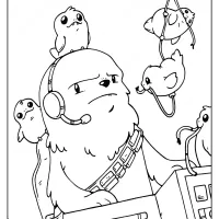 star wars chewie and porgs coloring pages
