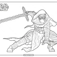 star wars kylo ren printable coloring page book