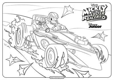 The Roadster Racers Donald Duck Coloring Page