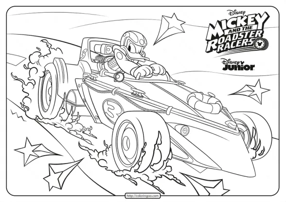 The Roadster Racers Donald Duck Coloring Page