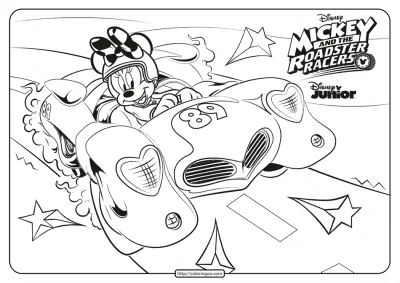 Mickey and The Roadster Racers Minnie Coloring Page