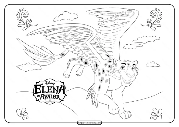 Princess Elena of Avalor Jaquin Skylar Coloring Page 1 Princess Elena of Avalor Jaquin Skylar Coloring Page