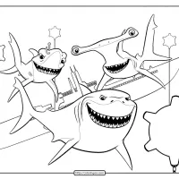 Printable Finding Nemo Shark Coloring Page
