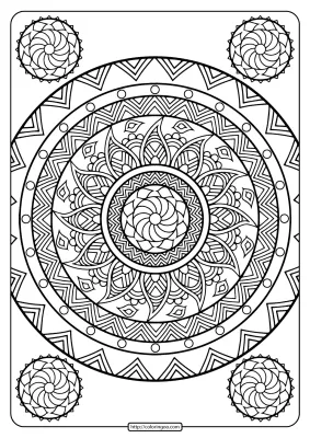 Printable Floral Mandala PDF Coloring Pages 31