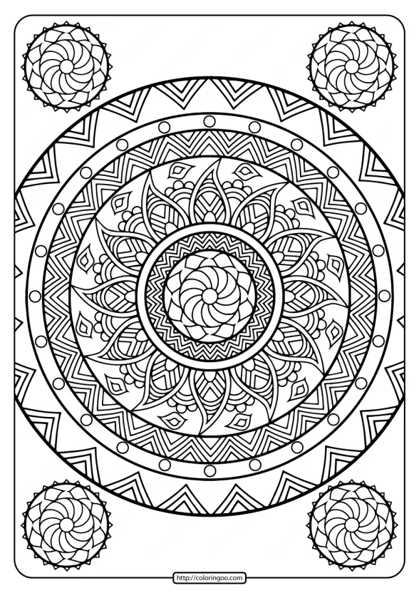 Printable Floral Mandala PDF Coloring Pages 31 1 adult coloring pages book 31