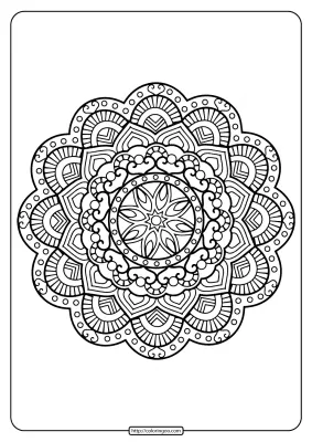 Printable Floral Mandala PDF Coloring Pages 32