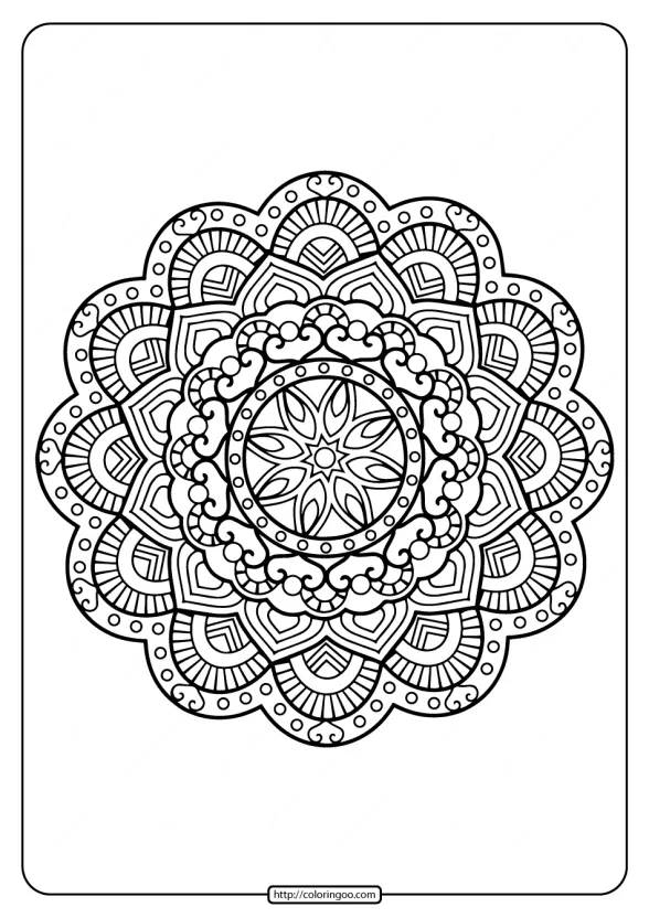 Printable Floral Mandala PDF Coloring Pages 32 1 adult coloring pages book 32