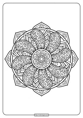 Printable Floral Mandala PDF Coloring Pages 33