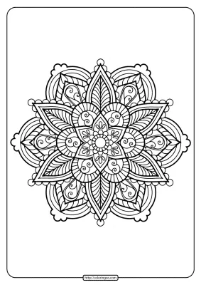 Printable Floral Mandala PDF Coloring Pages 34