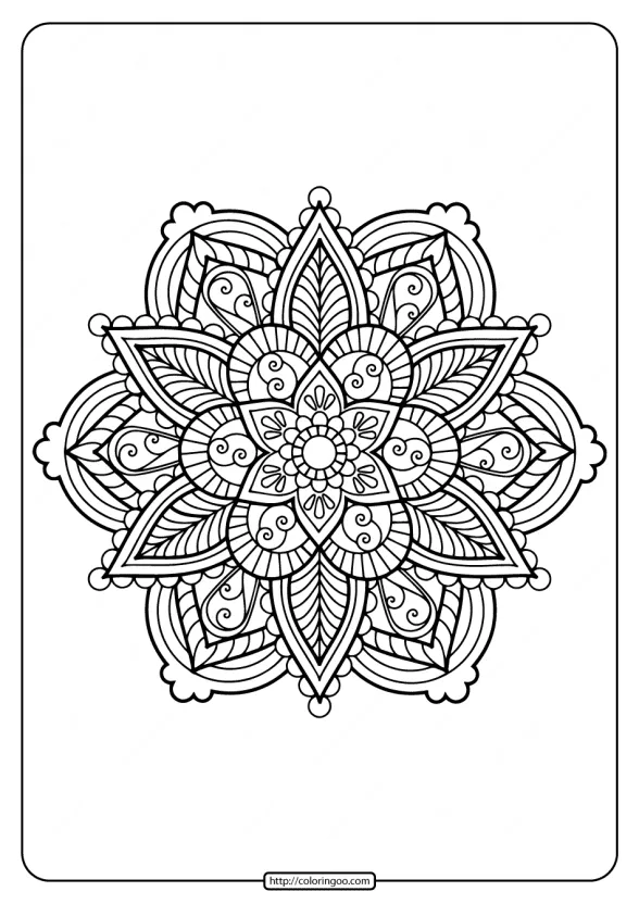 Printable Floral Mandala PDF Coloring Pages 34 1 adult coloring pages book 34