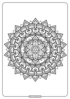 Printable Floral Mandala PDF Coloring Pages 35