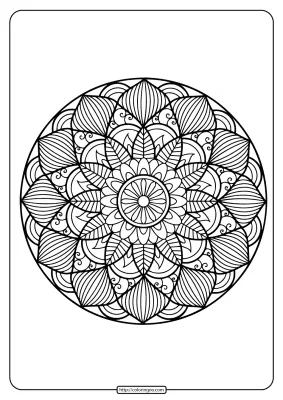 Printable Floral Mandala PDF Coloring Pages 36