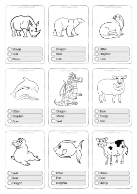 Printable Animals Multiple Choice PDF Flashcards-03