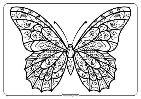 Printable Butterfly Mandala PDF Coloring Pages 39 1 butterfly mandala coloring pages book 39