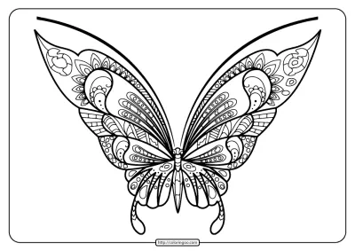 Printable Butterfly Mandala PDF Coloring Pages 43
