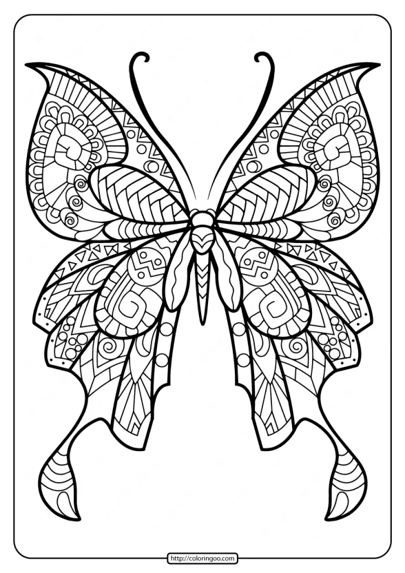 butterfly mandala coloring pages book 44