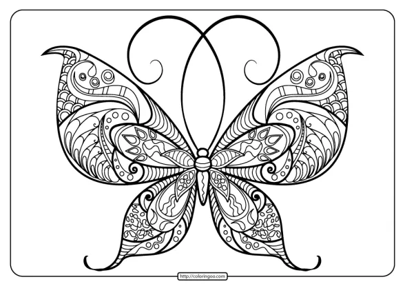 Printable Butterfly Mandala PDF Coloring Pages 48 1 butterfly mandala coloring pages book 48