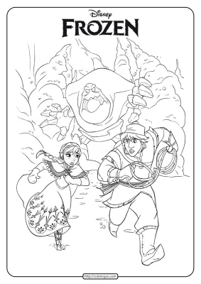 Disney Frozen Anna and Kristoff Coloring Pages