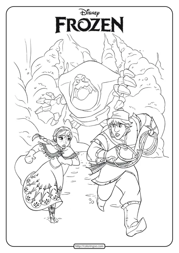 Disney Frozen Anna and Kristoff Coloring Pages 1 disney frozen anna and kristoff coloring pages