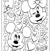 mickey minnie mouse valentine coloring page