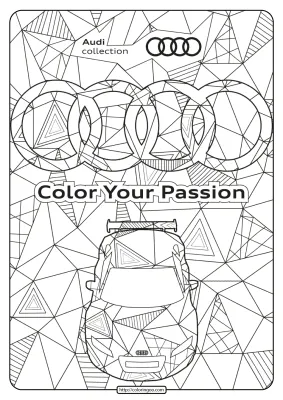 Printable Audi Cars Coloring Book Page 01