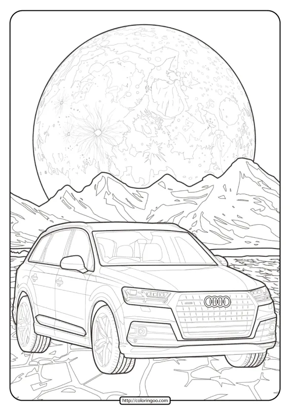 Printable Audi Cars Coloring Book Page 03 1 printable audi coloring book page 03