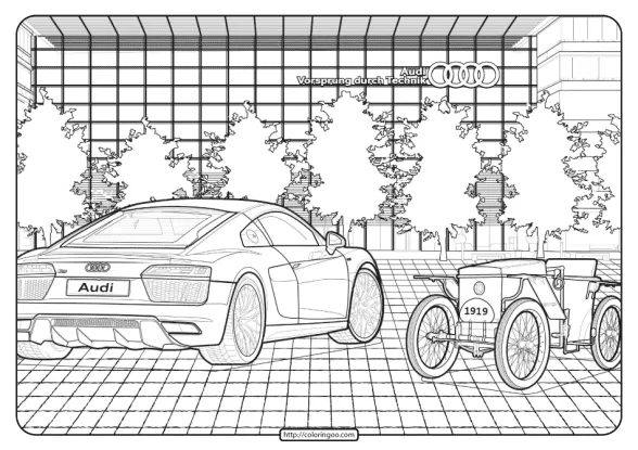Printable Audi Cars Coloring Book Page 07