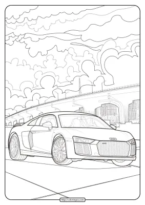 Printable Audi Cars Coloring Book Page 12